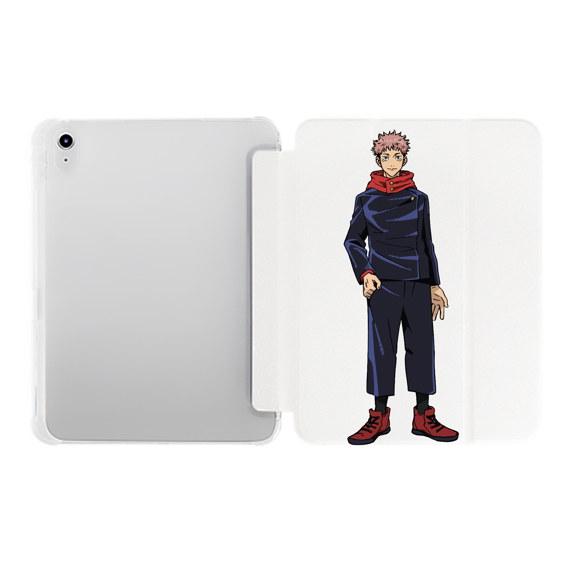 （画像用） 呪術廻戦 Jujutsu Kaisen IPad ケース ペン収納付き 三つ折りスタンド PUレザー×シリコン 対応機種9.5/10.5/10.9インチ